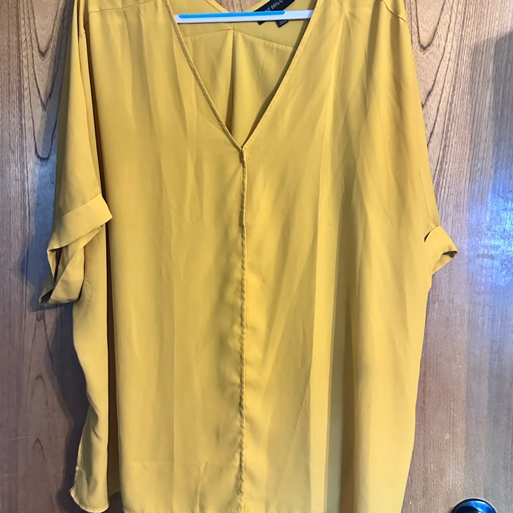 Yellow V-Neck Blouse